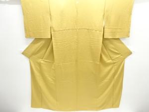 草花模様織り出し一つ紋色無地着物